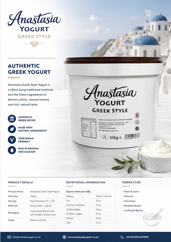 Anastasia Greek style yogurt 10kg